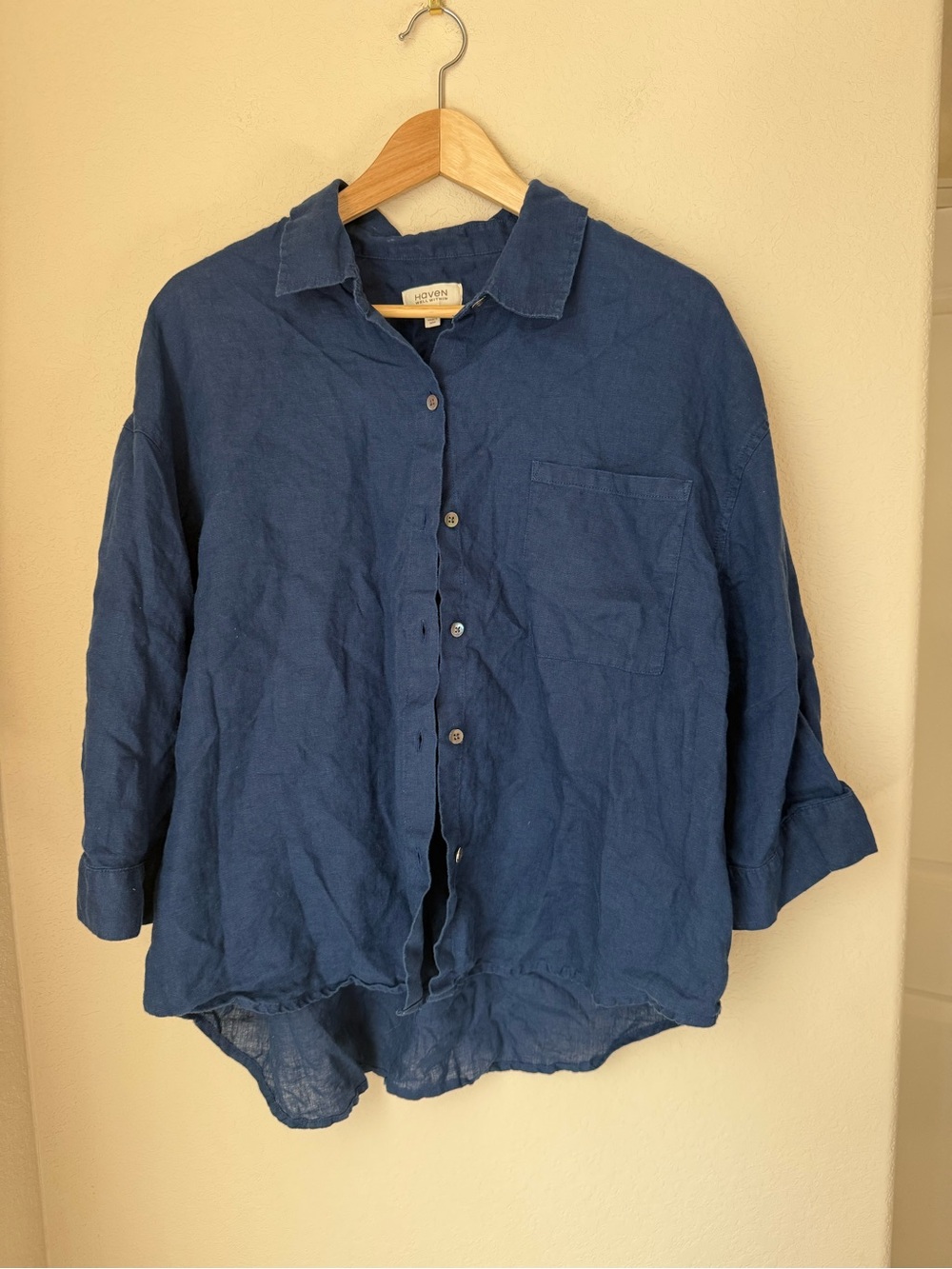 Haven Well Within Button Down Blouse Size XL